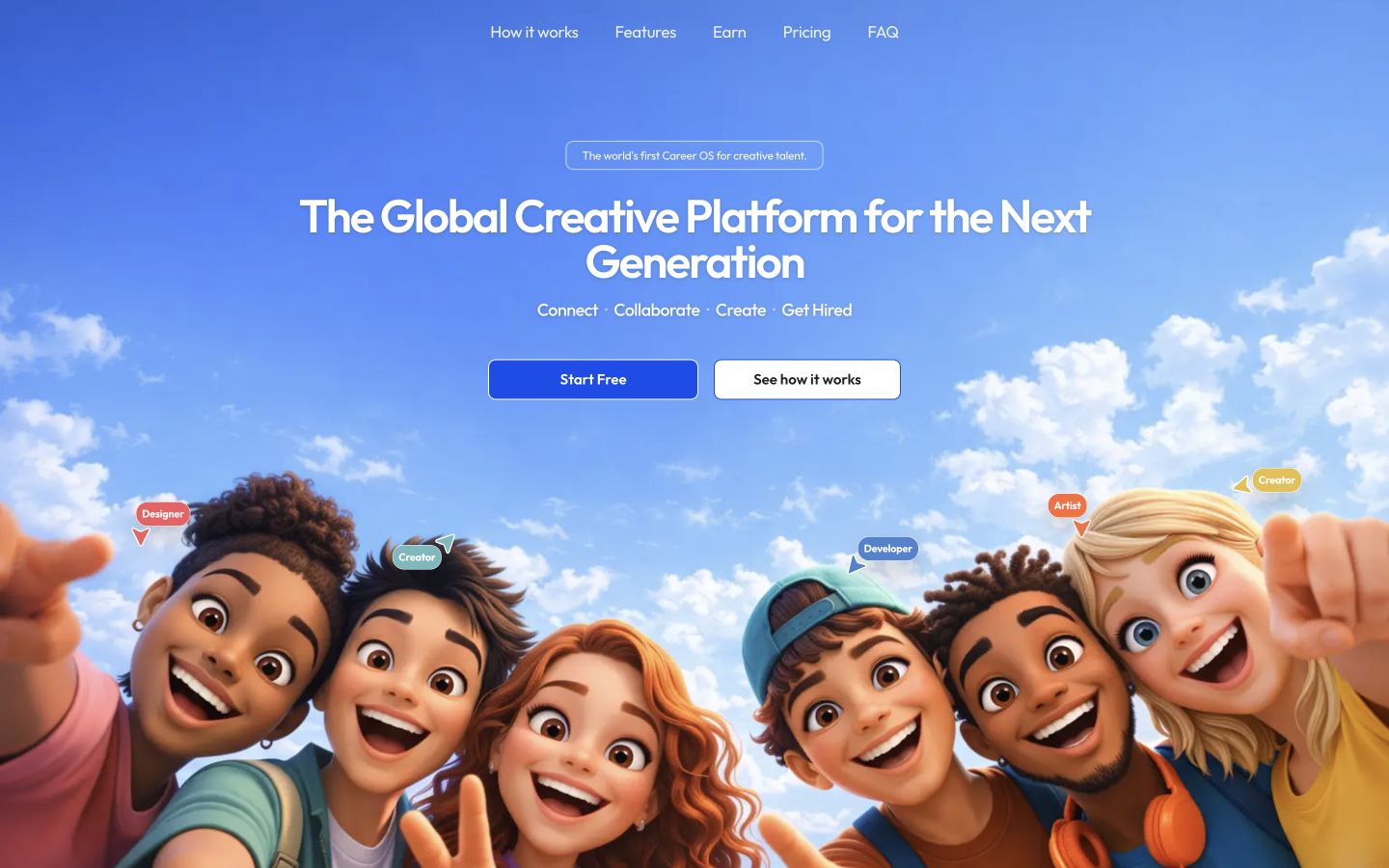 Crazeal’s creator-platform landing page